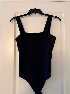 Abercrombie & Fitch Black Square Neck One-Piece Bodysuit
